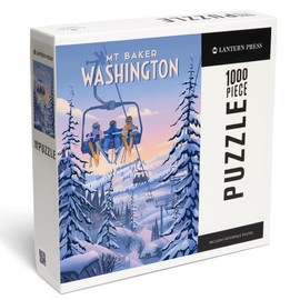Mt Baker, Washington, Chill on The Uphill, Ski Lift (1000 Piece Puzzle, Challenging Jigsaw Puzzle for Adults, Made in USA)