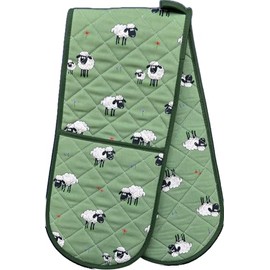 SAMUEL LAMONT Oven Glove Premium Heat Resistant Double Layers Cotton Fluffy Flock Green