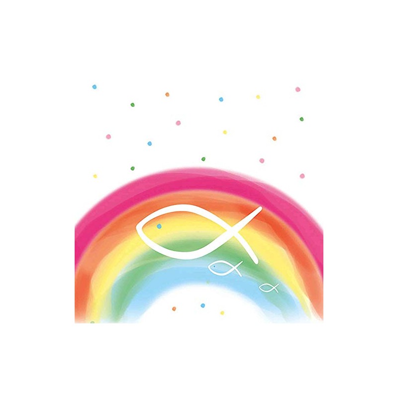 Ambiente Servietten Motiv: Rainbow White Fisch Lunch, 33x33cm, Konfirmation, Kommunion,