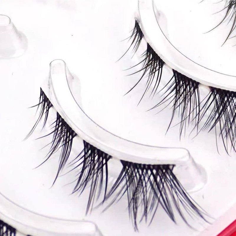 5 Pairs Cat Eyes Fox Eyelashes 3D Natural Look Transparent