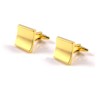 Gold Tone Square Engraved Cufflinks