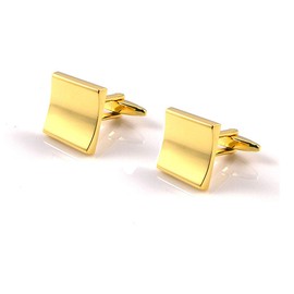 Gold Tone Square Engraved Cufflinks