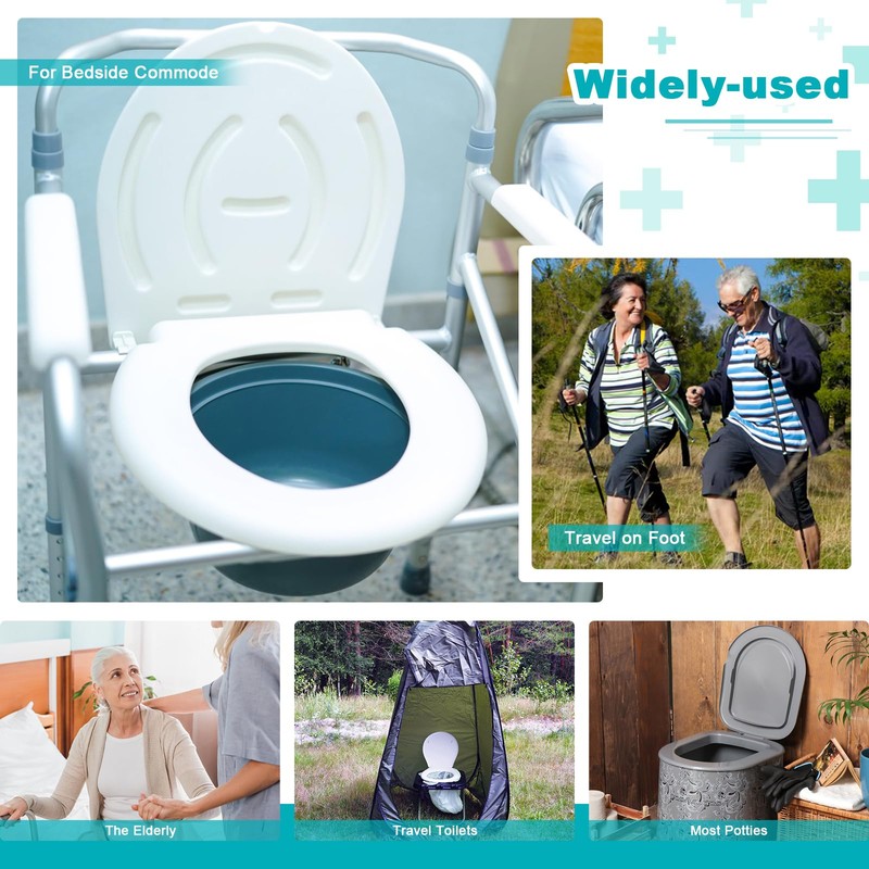 Oumee 120 Count Absorbent Commode Pads for Bedside Commode Bucket,