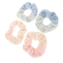 Minkissy 4pcs Plush Ponytail Hair Scrunchies for Women Soft Elastic Hair Ties Stylish Accessories for Daily Wear and Special Occasions Cozy and Attractive Design