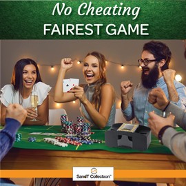 SandT Collection Automatic Card Shuffler, Battery Operated 2 Deck Dealer Machine