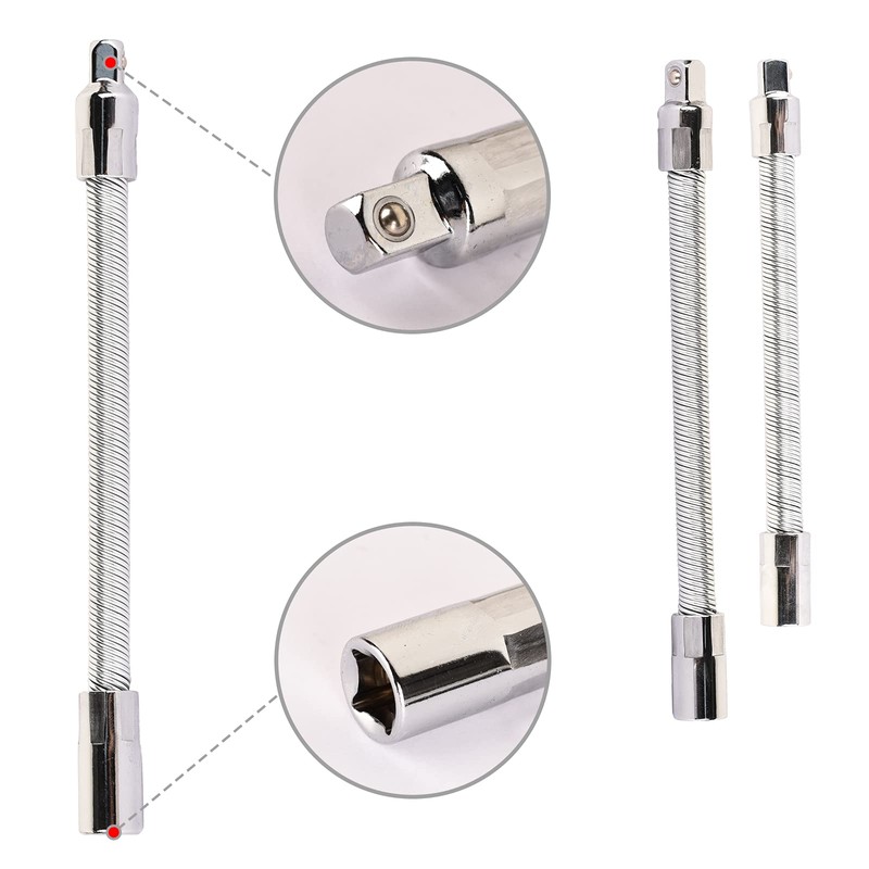 Carkio Flexible Socket Extension Bar Set, Socket Extension Cables 1/4"