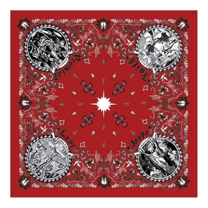 Red - Jesus Christ - Christian Bandana - Dozen Packed