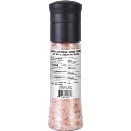 Soeos Salt Grinder Set, Himalayan Pink Salt, Coarse Grain, Salt for Grinder Refill, 13.4 Oz (380g), Refillable Plastic Bottle, Rock Salt, Kosher Salt Set (Pack of 1)