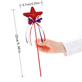 4th of July Glitter Star Picks Red White Blue Stars Picks Fourth of July Star Picks for Memorial Day Patriotic Decor Home Table Vase Decoration Supplies 3Pcs