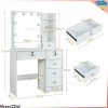 Yamissi 10 LED Lighted Sliding Mirror Vanity Makeup Table Dressing