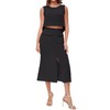 ROYLAMP Women's 2 Piece Outfits Skirt Set Round Neck Crop