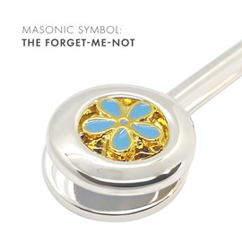 THE MASONIC COLLECTION - Masonic Knapkin Holder - Silver Napkin Hook/Bib, Forget Me Not Pattern, Freemasons Gift