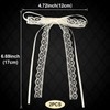 CustomyLife 2Pcs Beige Lace Hair Bow Clips Cute Coquette Snap