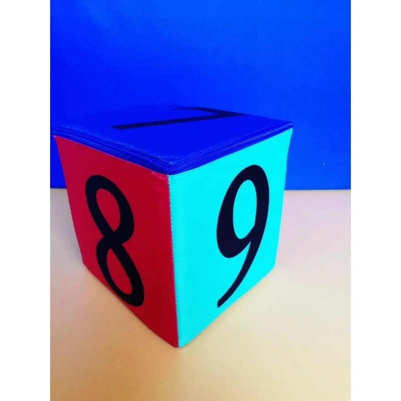 CASTILLO DIDÁCTICO Cubo Didáctico Números 7 Al 12, 20x20cms. Hule