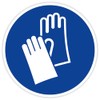 Sticker Mandatory Sign "Use Hand Protection" Blue Film According to