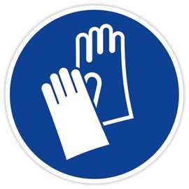 Sticker Mandatory Sign "Use Hand Protection" Blue Film According to ISO 7010 M009 | Diameter 5-30 cm Made in Germany, Size: Diameter 20 cm