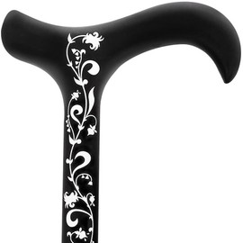 Royal RC Canes Lightweight Folding Carbon Cane – Elegant White Floral Design – Adjustable Travel Cane for Men and Women – Compact and Stylish with Lightweight Derby Handle