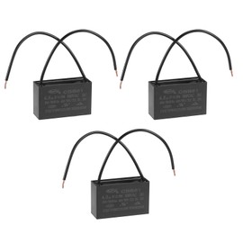 BOXONLY CBB61 4.5uF Ceiling Fan Capacitor 350V AC 40/85/21 ±5% 50/60Hz Cylinder 47x29x18mm with 2 Wires Metalized Polypropylene Film Capacitors for Electric Fan Pump Motor Generator,3 PCS
