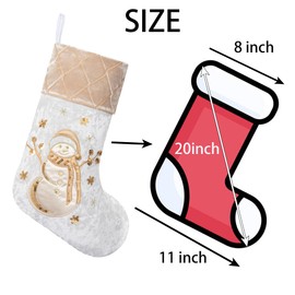 LUBOT Christmas Stockings Set of 6 Xmas Family Traditional Fireplace Hanging Gold Gray Sequin Decor Ornaments Velvet Satin Fabric with Embroidered Gifts for Christmas