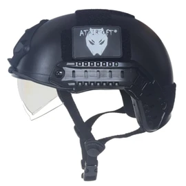 ATAIRSOFT MH Typ Schützend Paintball Kriegsspiel Armee Airsoft Taktische Schneller Helm mit Schutzbrille Schwarz