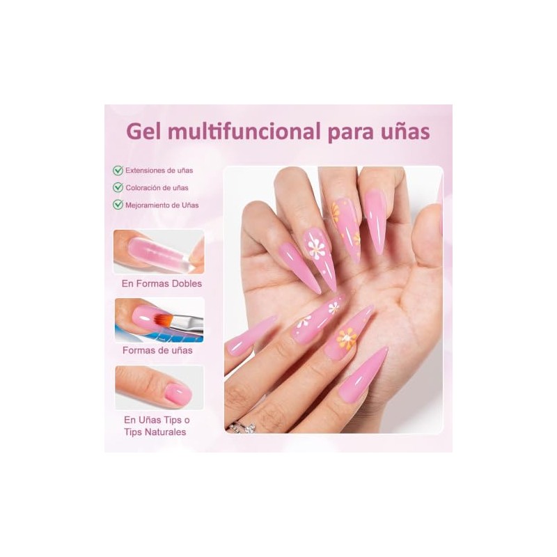 CHERIMOYA Poly Gel Constructor de Uñas 30g,Gel Fortalecedor para Extensión