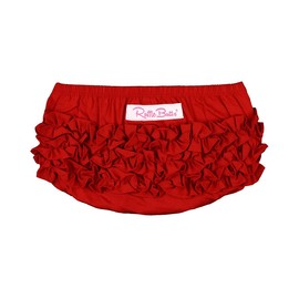 RuffleButts® Baby/Toddler Girls Baby Girl Red Classic Cotton Ruffled Bloomer - 3-6m