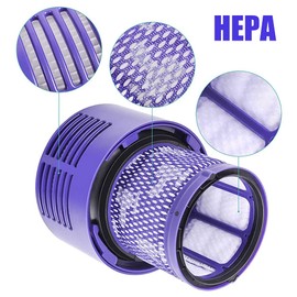 2 Pack Vacuum Filter Replacement for Dyson V10, SV12, Cyclone V10, Absolute, Animal, Motorhead, Total Clean, HEPA Post Filter with Clean Brush - Washable and Reusable, Replace Part # 969082-01 (V10)