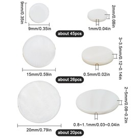 SUNNYCLUE 1 Box 91Pcs 9mm 15mm 20mm White Flat Shell Beads Natural Mother of Pearl Beads Freshwater Round Coin Seashells Beads for Jewelry Making Necklace Bracelet DIY Crafts Christmas Women Adults