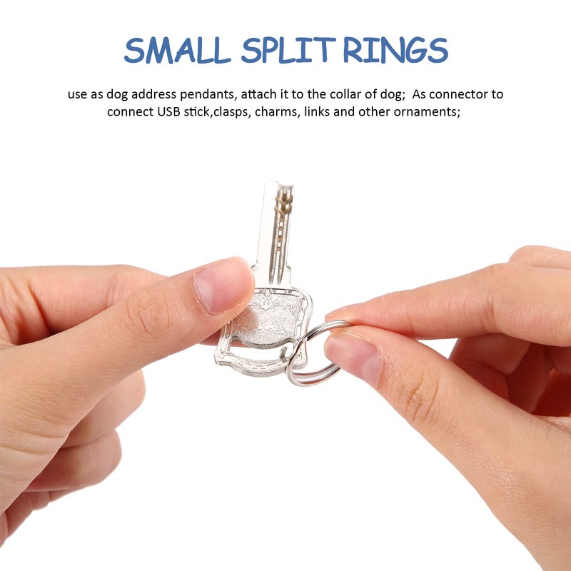 Bememo 100 Pack Small Key Ring Round Metal Split Rings