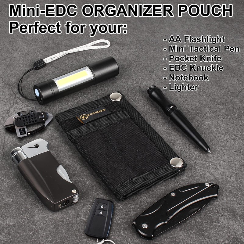 Kosibate EDC Pouch, EDC Organizer, Mini Tool Pouch for Knife/Flashlight/Tactical