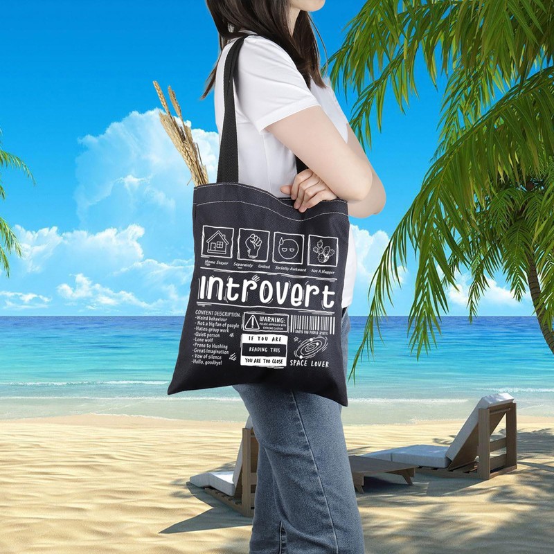 .PWHAOO Homebody Inspired Gift Introvert Tote Bag Introvert Humor Handbag