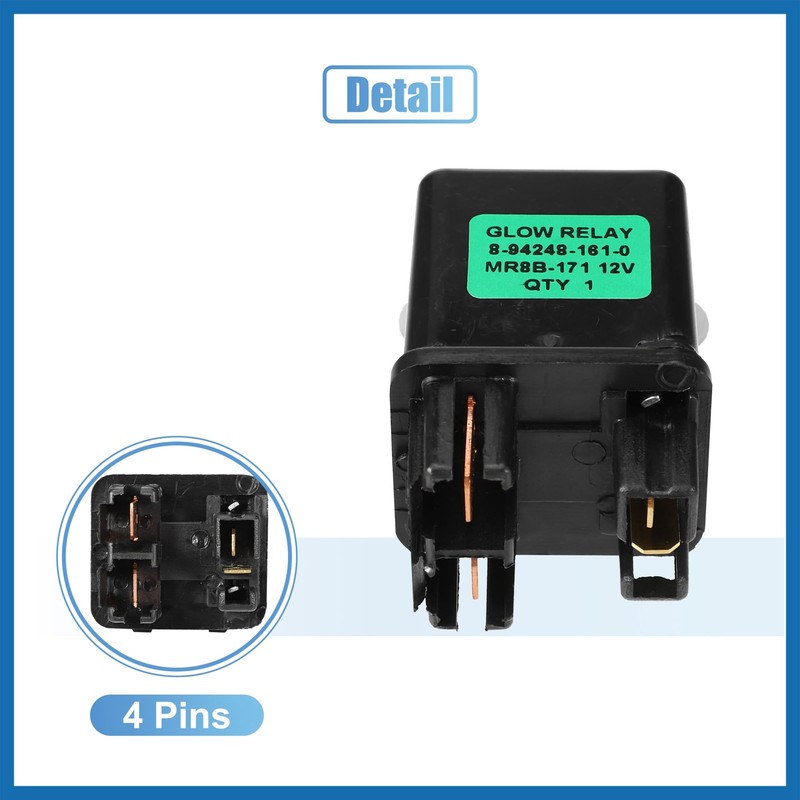 A ABSOPRO No.8942481610/8942481610 Preheating Glow Plug Relay for Yanmar 12V