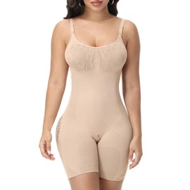 SHAPESHE Lace Shapewear Bodysuit Shorts Tummy Control Seamless Full Body Shaper Butt Lifting for Women Faja Colombianas