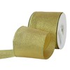 MEEDEE Gold Wired Ribbon 2.5 Inch Gold Metallic Ribbon 10