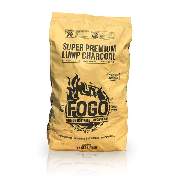 Fogo Super Premium Oak Restaurant Quality All-Natural Large Sized Hardwood Lump Charcoal for Grilling and Smoking, 17.6 Pound Bag