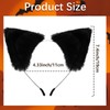 Broeify Black Furry Cat Ears Headband – Plush Fluffy Animal