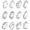 GXGM 12 Pcs Women Open Toe Rings Adjustable Band Rings