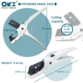 ORXPLUS Tools FlexiPro Pipe Tubing Cutter Plumbing Tool Cuts up to 1-1/4'' PTFE Blade,Rubber Hose,PPR PEX-A/B/C,