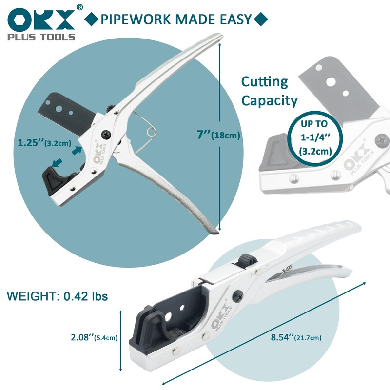 ORXPLUS Tools FlexiPro Pipe Tubing Cutter Plumbing Tool Cuts up