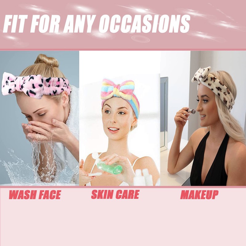 Taeku Spa Headband, 3 Pcs Women Bow Facial Makeup Hair