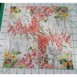 Michel Design Works Two Decorative Cocktail Napkins for Decoupage "In the Garden"