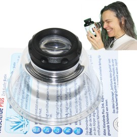 EasY Magnifier Stand Magnifying Glass, 10x Magnification, Jeweler's Magnifier with Adjustable Focal Length, Magnifying Glass with Stand for Coins, Watchmakers, 36 Dioptres