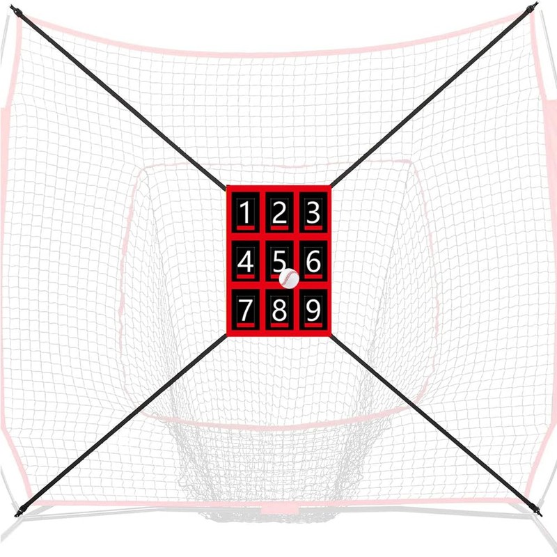 Waterproof Adjustable Baseball Strike Zone Target Net,Numbered Pitching Target,27.56x19.29in Numbered