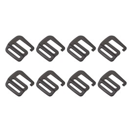 sourcing map Pack of 8 Metal Webbing Strap 0.98 Inches 25 mm G-Hook Buckle for Backpack Matte Black, Mat Noir