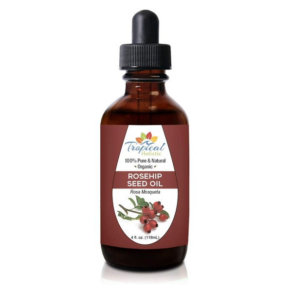 100% Pure Organic Rosehip Seed(Rosa Mosqueta oil) Oil 4 oz -Premium Natural Cold Pressed Unrefined for Anti-aging, Acne, Face, Wrinkles, Skin and Hair