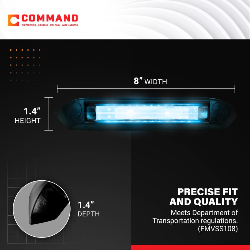 Command Electronics 12V LED Exterior Extruded Porch Light - Surface