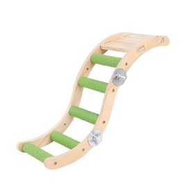 ZONADAH Bird Wooden Ladder 32cm Parrot Hamster Climbing Bridge Bird Perch Wood Parrot Chew Ladder Birds Swing Scratcher Perch for Parrot Guinea Pig Green