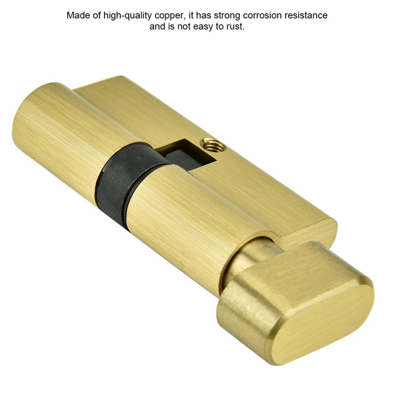 Brass Single Open Lock Cylinder with 3 Keys, 65mm Double