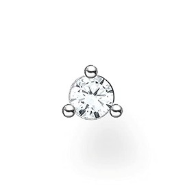 Thomas Sabo Single Stud Earrings White Stone 925 Sterling Silver H2197, One size, Non-precious metal, Cubic Zirconia