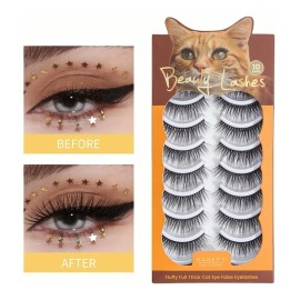 10 Pares Pestañas Postizas 3d Mink Pestañas Postizas